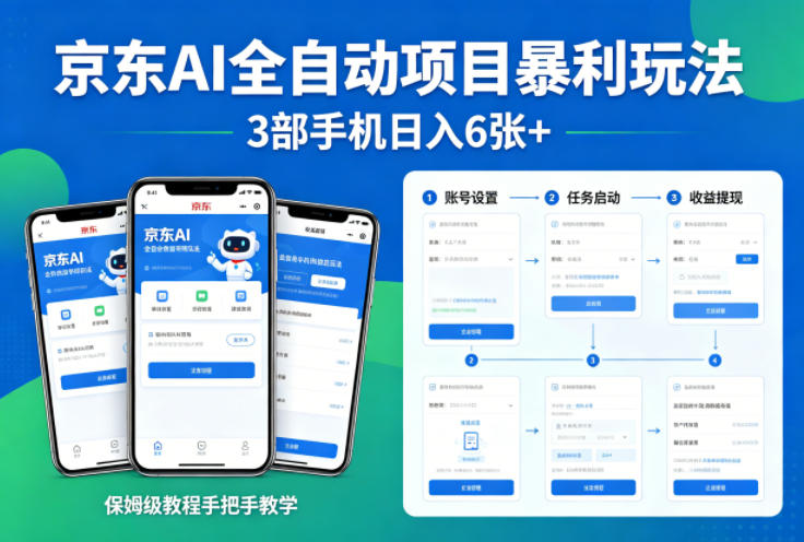 <a href="https://www.zdlhp.com/remen/9257.html" title="闲鱼" target="_blank">闲鱼</a>引流-京东AI智能掘金系统三机协同操作界面实拍图，展示自动任务列表与实时收益看板