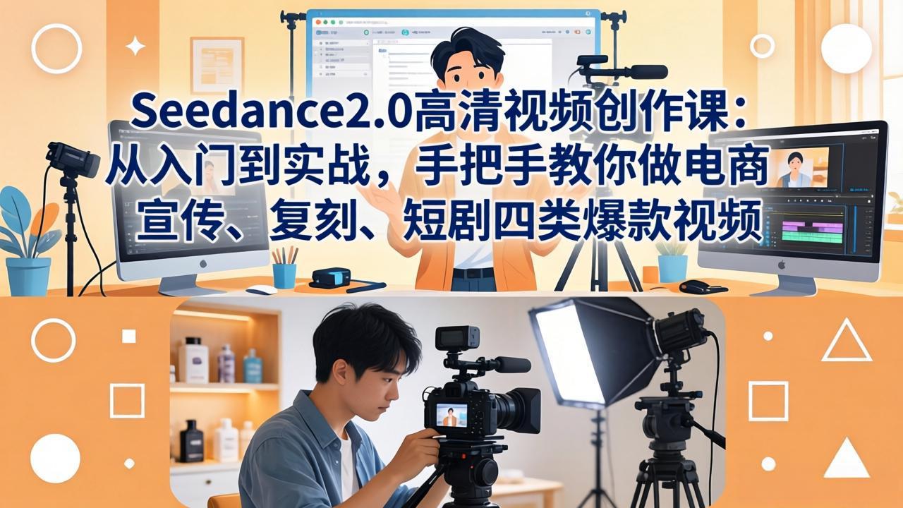 0成本入门！3步掌握Seedance2.0高清视频创作，轻松搞定电商推广、品牌宣传、内容复刻与短剧爆款引流