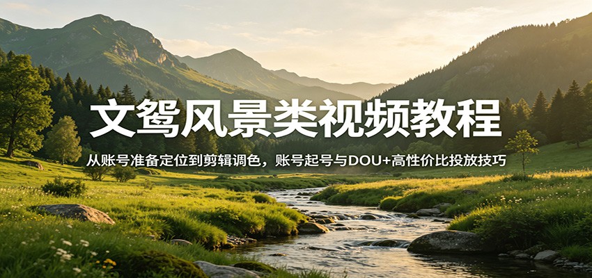 0成本起号！风景类短视频3步精准获客，从定位剪辑到DOU+高效投放全拆解