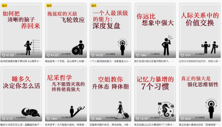 (图2) 闲鱼引流-心理学短视频制作流程图解:标注AI文案生成、动态小人合成、情绪BGM匹配等核心环节