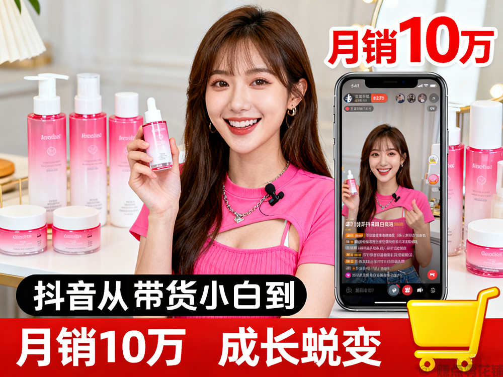 抖音带货变现课程(从带货小白到月销10万