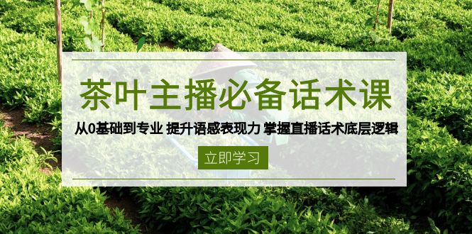 茶叶 主播必备话术课 从0基础到专业 提