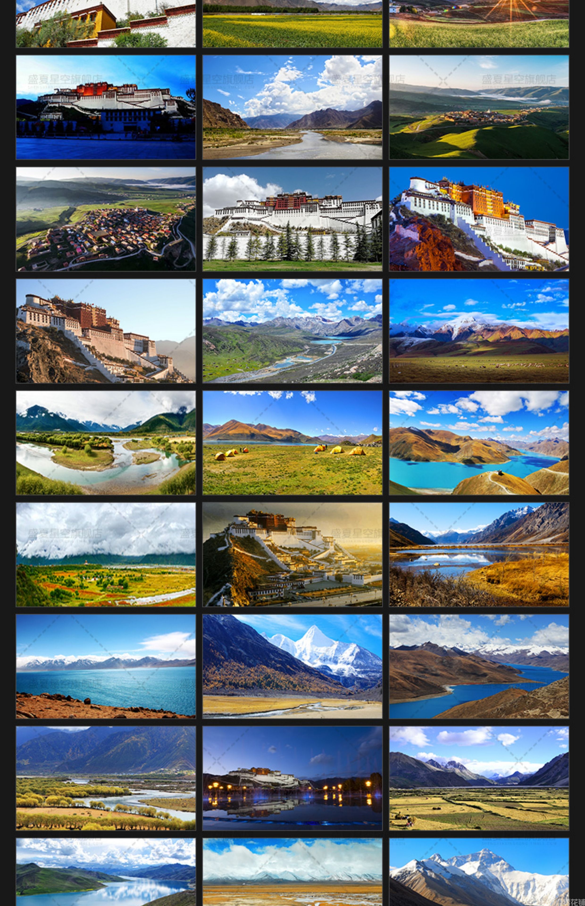 高清西藏风景布达拉宫雪山湖泊蓝天白云草原实拍背景设计图片素材(图4)
