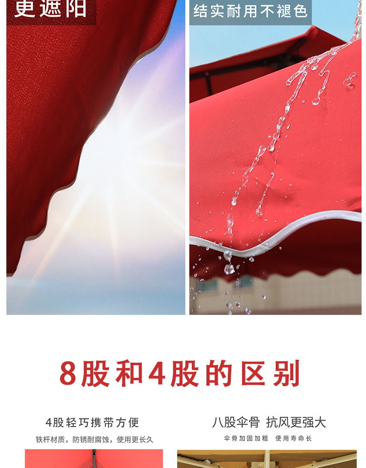 户外遮阳伞庭院伞扳手伞(图11)