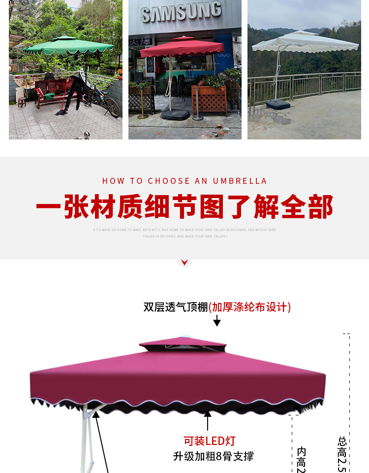 户外遮阳伞庭院伞扳手伞(图5)