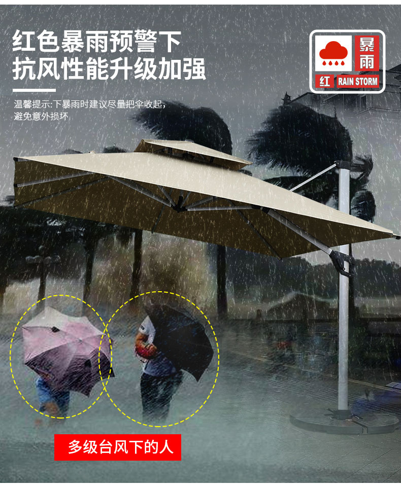 室外户外遮阳伞庭院伞花园太阳伞阳台露台大型罗马伞摆摊咖啡厅伞(图7)
