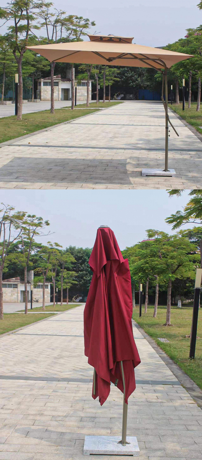 遮阳扳手伞阳台花园太阳伞庭院伞室外咖啡厅伞便携沙滩伞户外摆摊伞(图12)