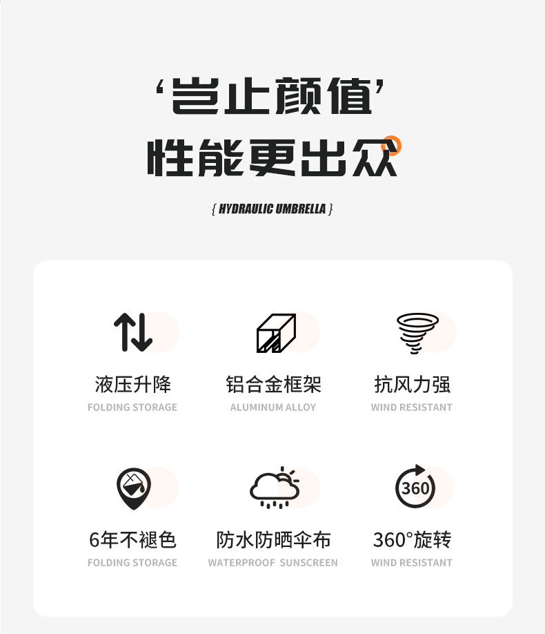 户外遮阳伞庭院带灯伞太阳能LED灯条室外别墅露台花园自动遥控开伞(图9)