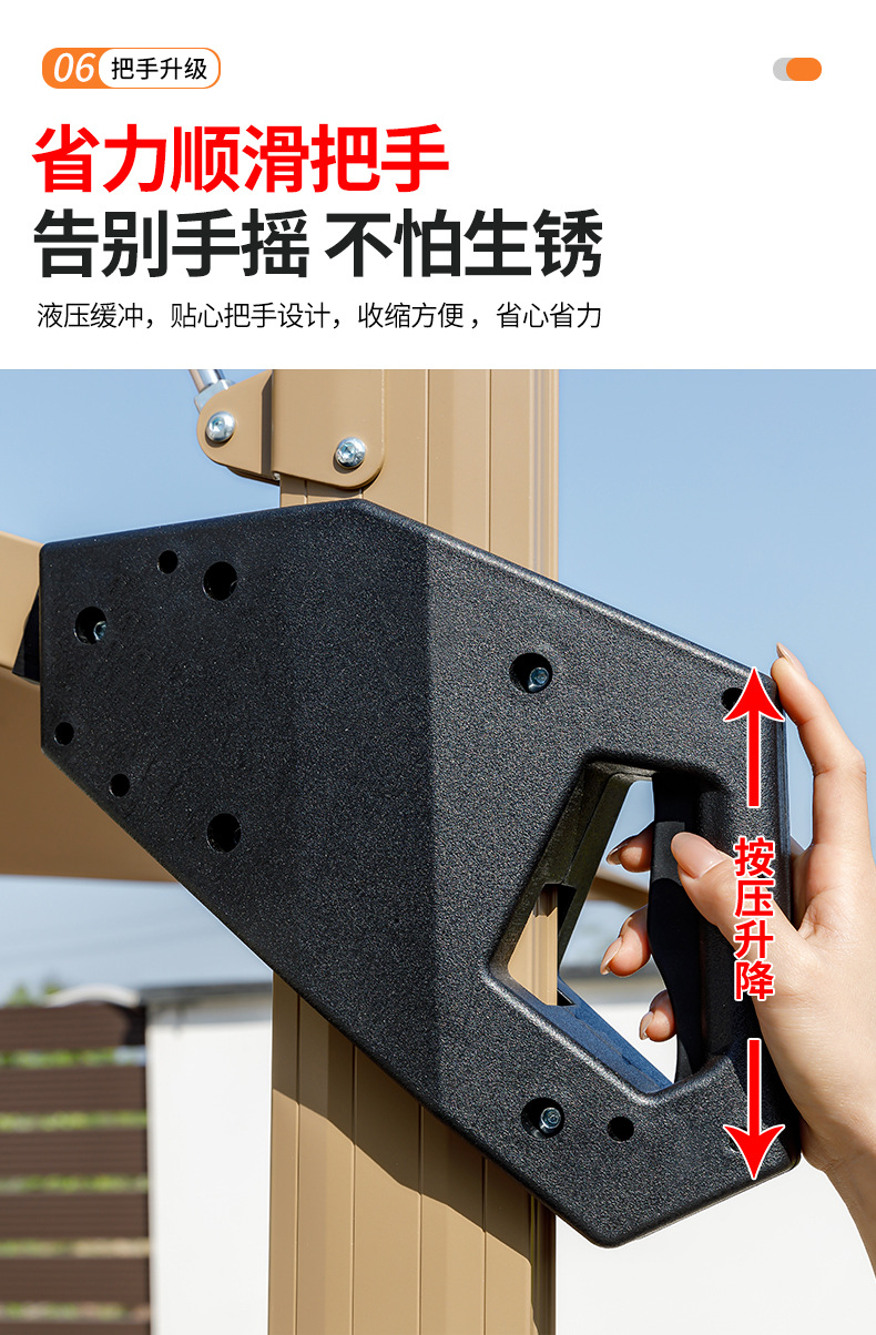 户外遮阳伞庭院带灯伞太阳能LED灯条室外别墅露台花园自动遥控开伞(图21)