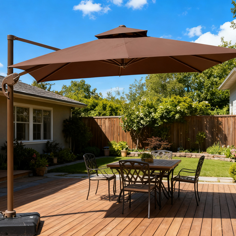 户外庭院阳台遮阳伞室外保安岗亭太阳伞3米香蕉伞别墅花园露天伞