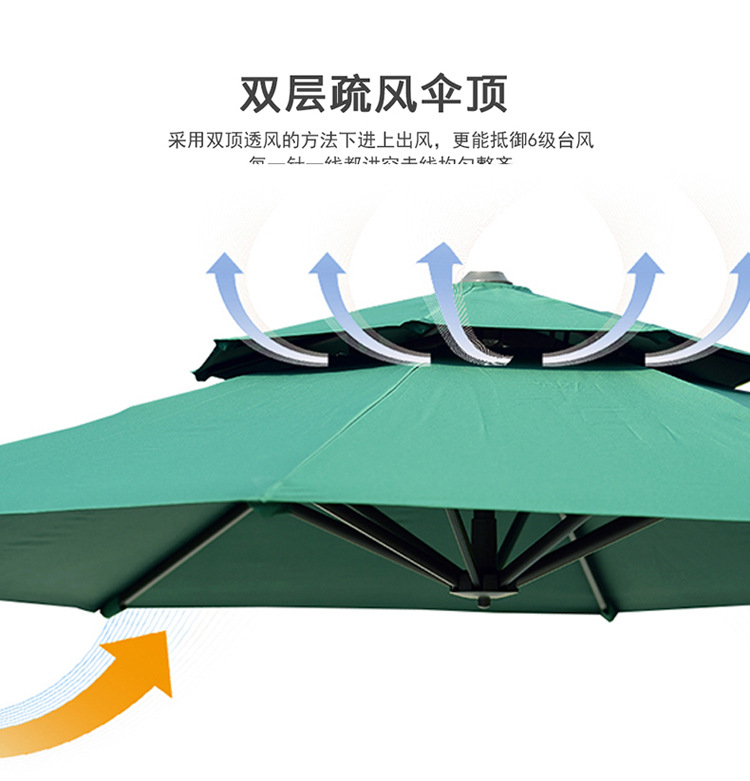 户外遮阳伞罗马伞室外伞庭院伞华花园露台商户外摆摊黛拉香槟色(图10)