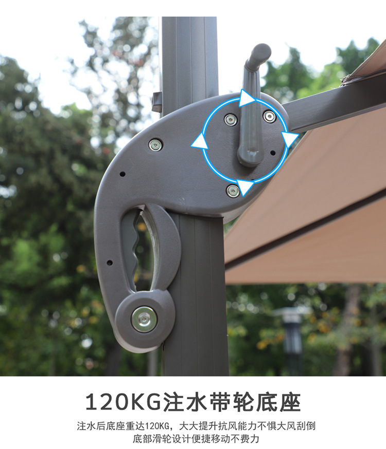 户外遮阳伞罗马伞室外伞庭院伞华花园露台商户外摆摊黛拉香槟色(图11)