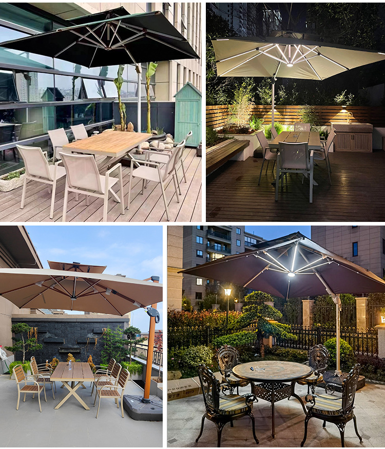 户外遮阳伞庭院伞别墅露天花园大太阳伞棚商用黛拉土豪金(图3)