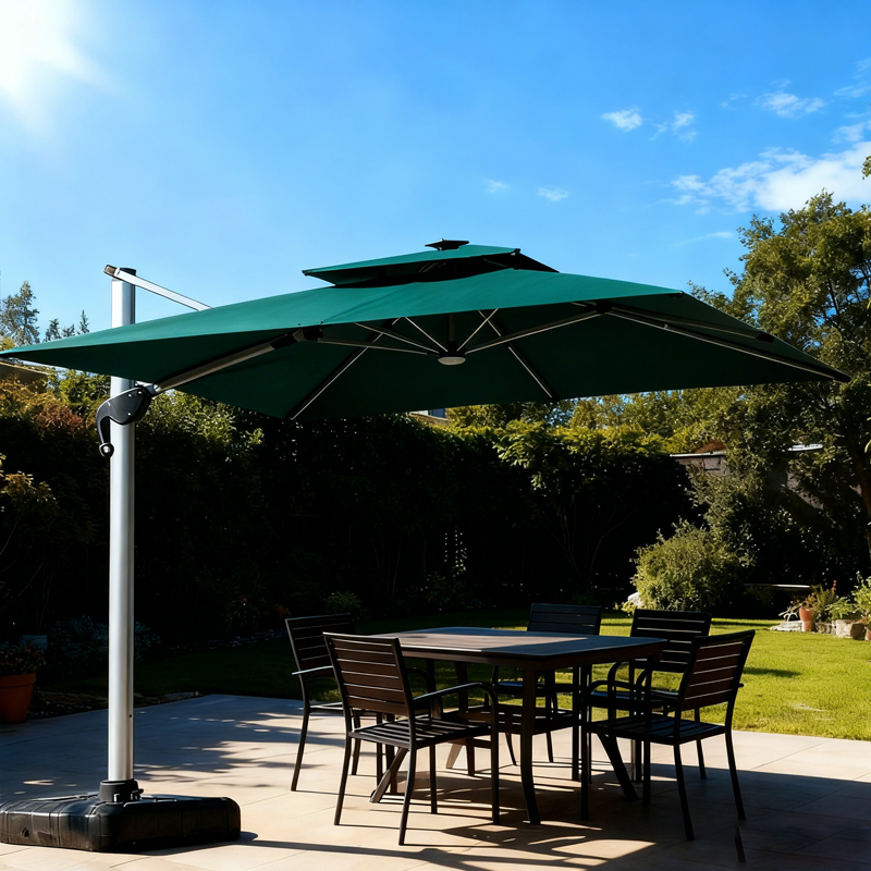 土耳其双杆皓月白【100铝柱】【260色织布】户外遮阳伞庭院伞露台伞沙滩伞