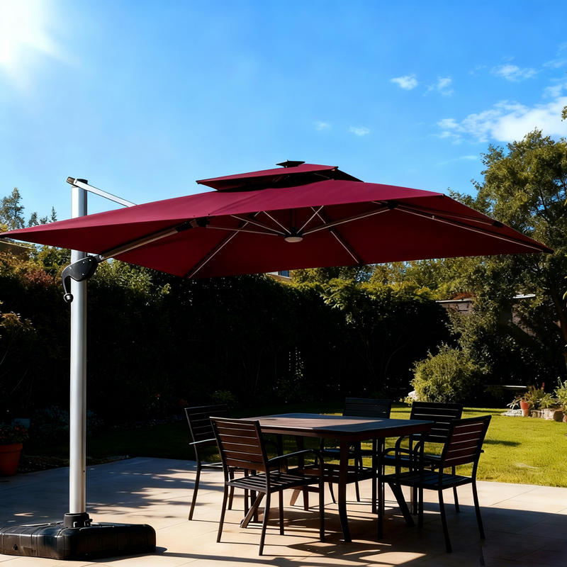 土耳其双杆皓月白【100铝柱】【260色织布】户外遮阳伞庭院伞露台伞沙滩伞