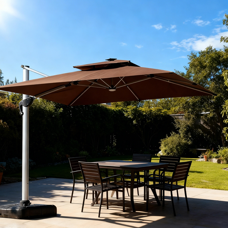 土耳其双杆皓月白【100铝柱】【260色织布】户外遮阳伞庭院伞露台伞沙滩伞