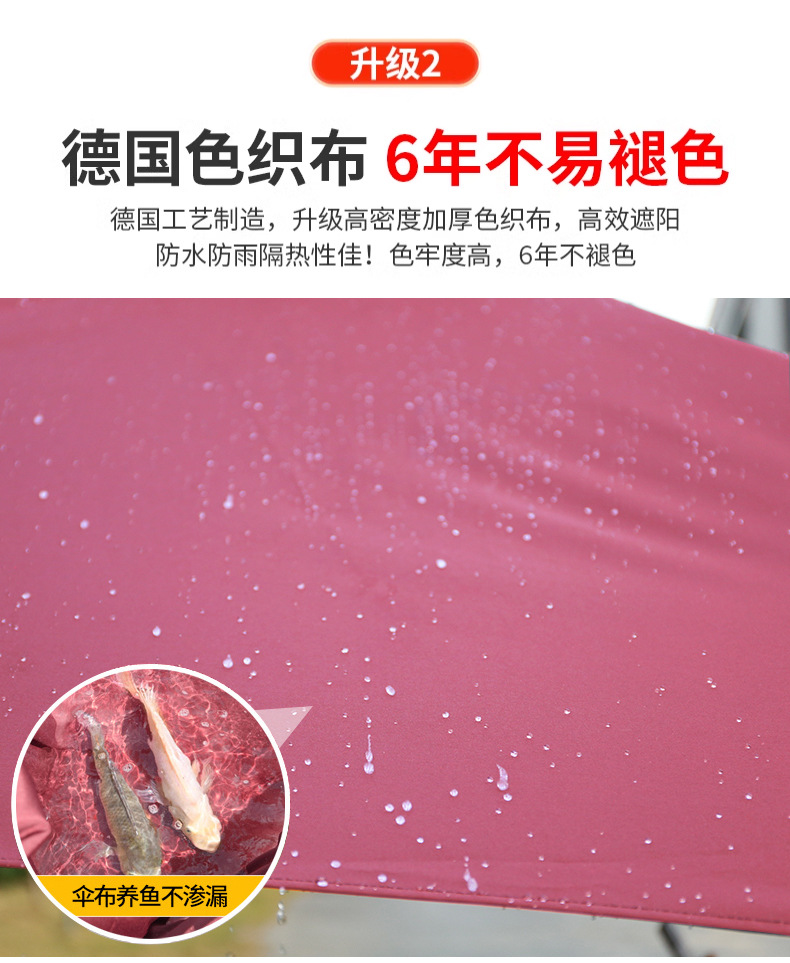 土耳其双杆琥珀金【100铝柱】【260色织布】露台伞沙滩伞大罗马伞方形(图14)