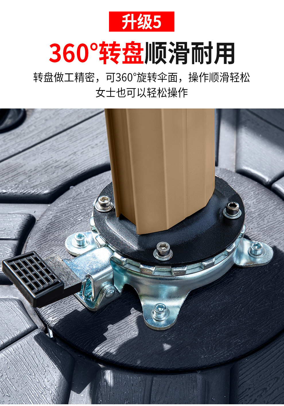 土耳其双杆琥珀金【100铝柱】【260色织布】露台伞沙滩伞大罗马伞方形(图7)