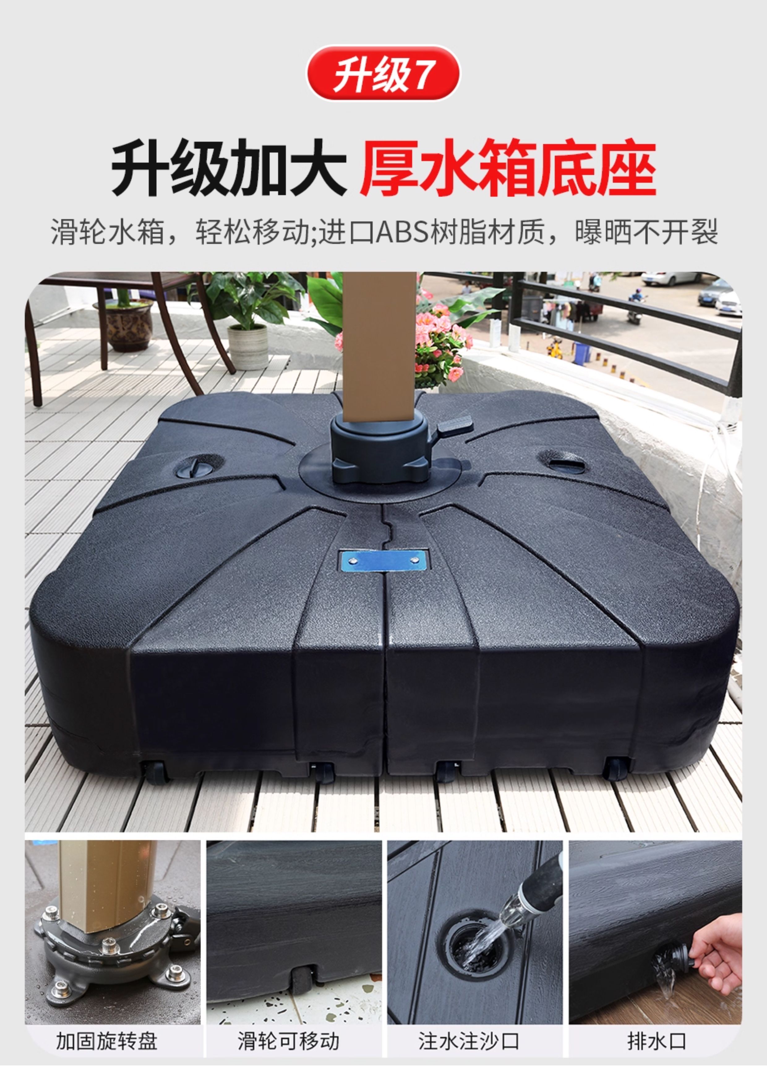 遮阳伞庭院伞别墅花园露台大太阳伞棚商铺摆摊室外罗马伞(图12)