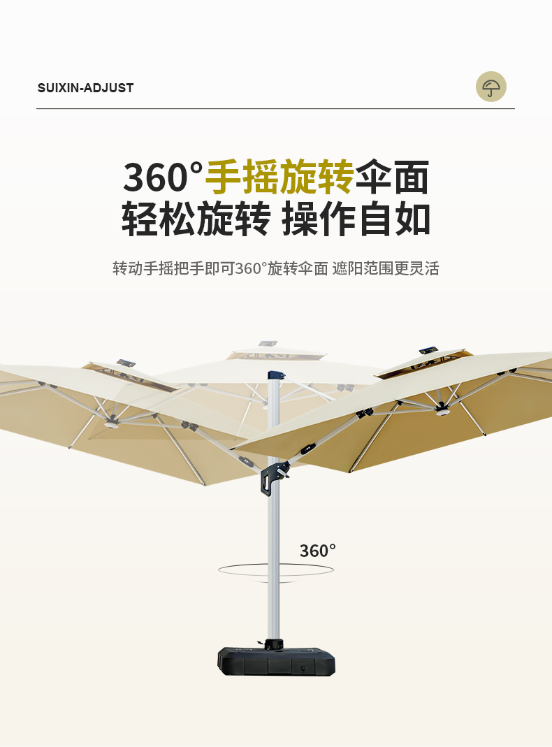 户外遮阳伞庭院伞花园别墅露台一楼花园罗马室外太阳伞(图6)