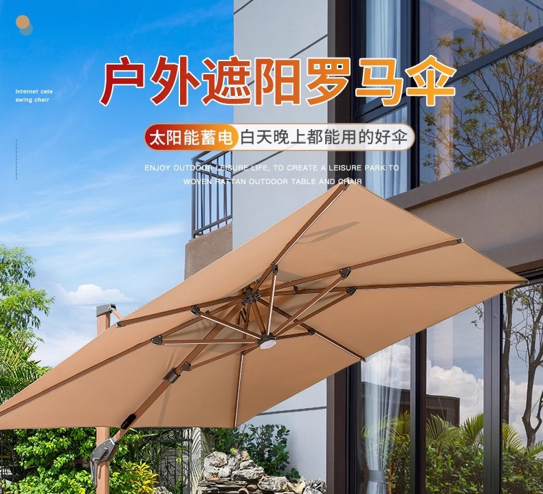 遮阳伞户外庭院伞室外别墅一楼小院罗马伞阳台天台大太阳伞(图1)