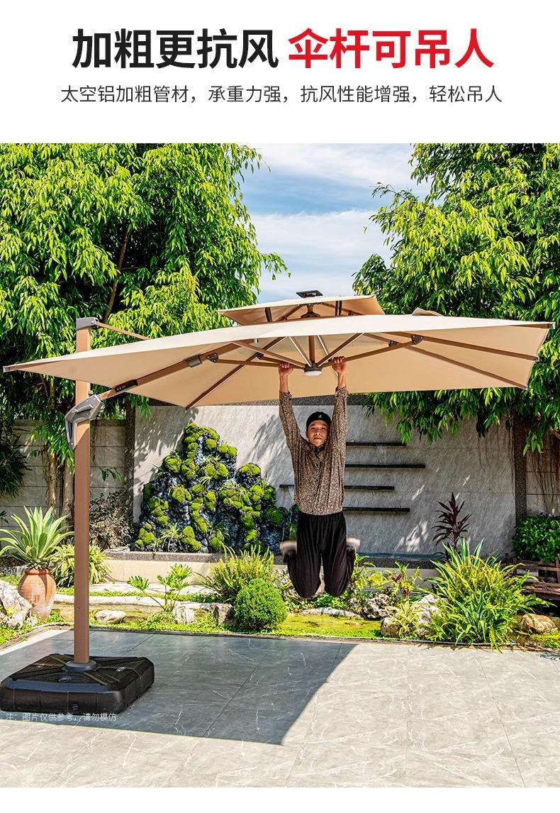 遮阳伞户外庭院伞室外别墅一楼小院罗马伞阳台天台大太阳伞(图11)
