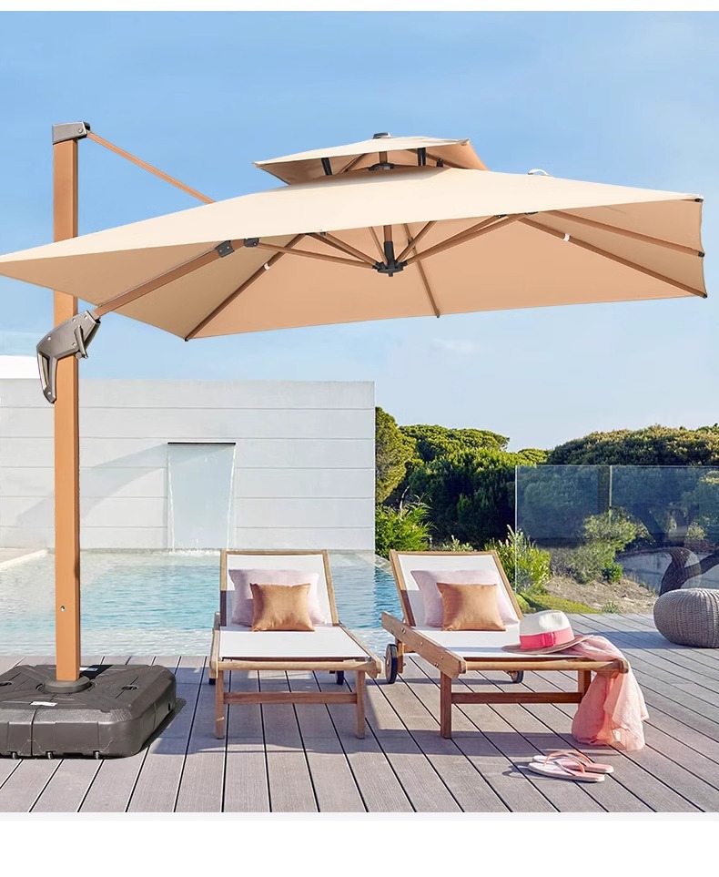 遮阳伞户外庭院伞室外别墅一楼小院罗马伞阳台天台大太阳伞(图21)