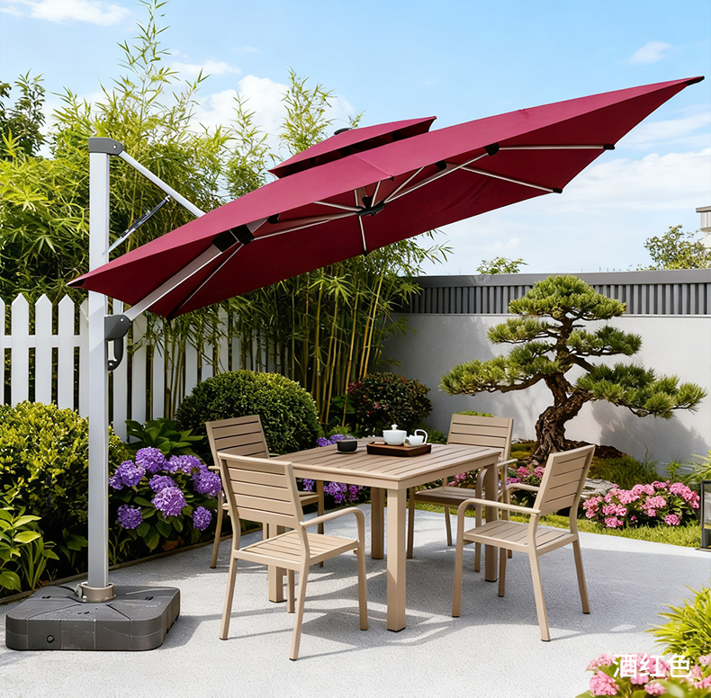 内推液压罗马伞户外遮阳伞庭院伞自动液压伞室外大太阳伞别墅露台(图12)