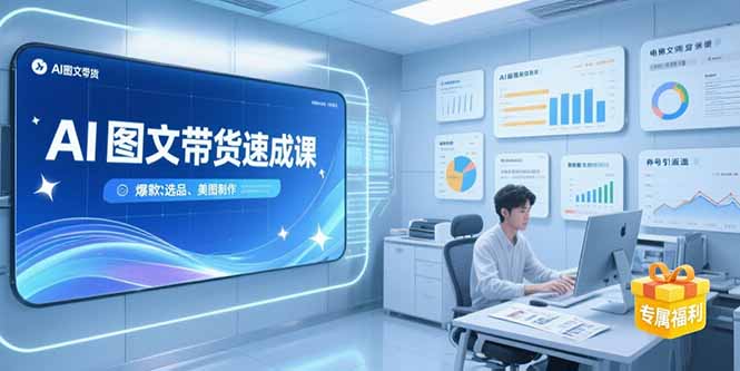 99+爆款选品策略!AI图文带货0成本速成秘籍,美图制作全流程曝光(图1) 闲鱼引流-AI图文带货教学课程封面展示