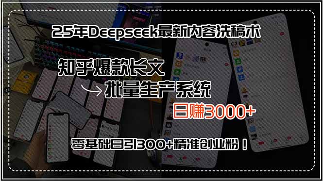 (图1) 闲鱼引流-DeepSeek洗稿知乎实操界面展示