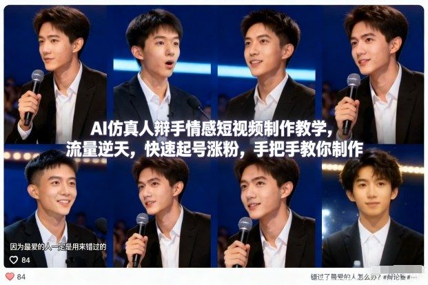 闲鱼引流-AI仿真人辩手情感辩论短视频制作教学，高效涨粉利器