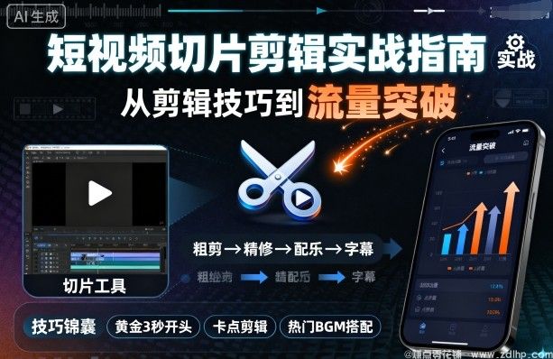 (图1) 闲鱼引流-短视频切片剪辑实战指南:涵盖工具流、IP定位、算法适配与高转化剪辑技巧
