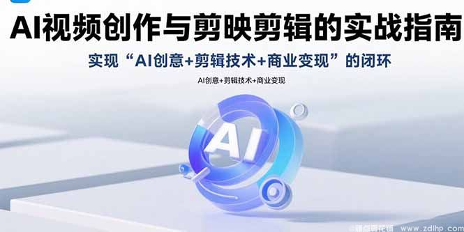 (图1) 闲鱼引流-<a href="https://www.zdlhp.com/aikecheng/" class="seo-link">AI视频</a>创作课程封面图:<a href="https://www.zdlhp.com/remen/5199.html" title="DeepSeek" target="_blank">DeepSeek</a>与即梦AI双工具界面+剪映剪辑工作流示意图