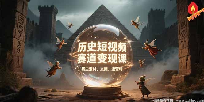 闲鱼引流-历史短<a href="https://www.zdlhp.com/shipinkecheng/" title="视频课程" target="_blank">视频课程</a>主视觉封面图：古籍卷轴与现代手机界面融合设计