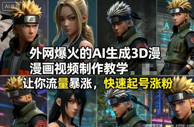 闲鱼引流-<a href="https://www.zdlhp.com/aikecheng/" class="seo-link">AI生成</a>3D漫画视频教学，提升短视频创意表现力