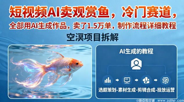 闲鱼引流-<a href="https://www.zdlhp.com/aikecheng/" class="seo-link">AI生成</a>观赏鱼短视频实操案例展示，冷门项目月销过万单