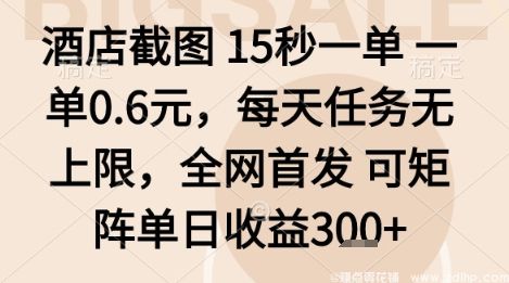 闲鱼引流-美团酒店截图任务操作界面展示，高效接单日赚300+