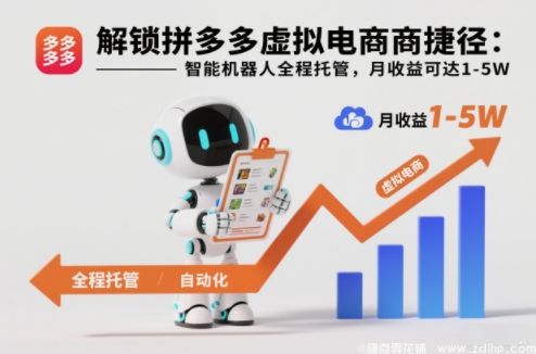 (图1) 闲鱼引流-拼多多虚拟电商AI托管系统操作界面实拍:含订单自动处理、多店统一管理、收益实时看板功能