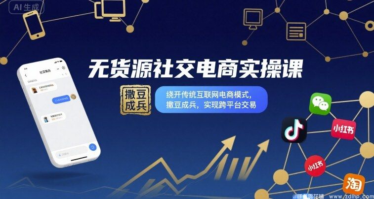 闲鱼引流-零库存社交电商课程实景教学图：抖音多账号矩阵与社群裂变后台操作界面