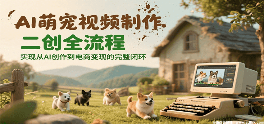 闲鱼引流-萌宠AI内容创作课程体系全景图：涵盖二创剪辑与AI原生生成双模块教学