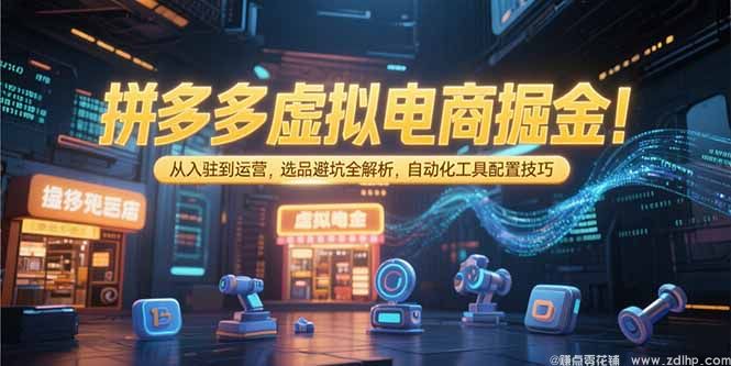 闲鱼引流-虚拟电商轻创业课程主视觉图：清晰展示网盘运营、自动发货与私域流量转化全流程