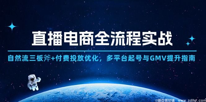 闲鱼引流-抖音视频号<a href="https://www.zdlhp.com/dianshang/" class="seo-link">TikTok</a>三平台直播电商课程封面图，含多平台LOGO与实战教学场景