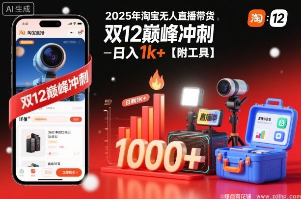 (图1) 闲鱼引流-2025年淘宝无人直播带货,冲刺双12,日入1k+【附工具】【揭秘】