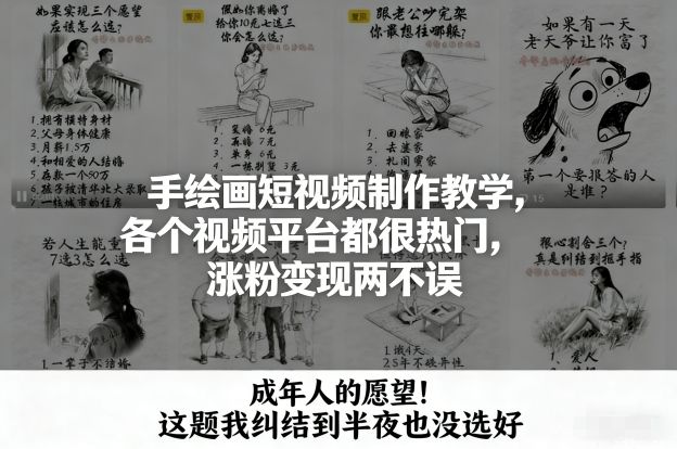 闲鱼引流-手绘画短视频制作教程，热门内容涨粉与变现技巧解析