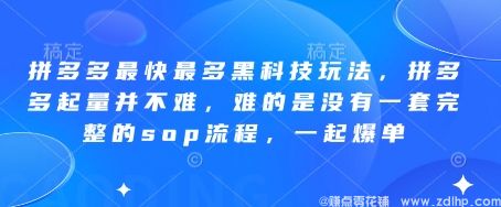 (图1) 闲鱼引流-拼多多最快最多黑科技玩法,拼多多起量并不难,难的是没有一套完整的sop流程,一起爆单(更新6月)