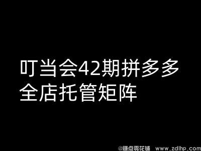 闲鱼引流-叮当会拼多多打爆班原创高阶技术第42期，拼多多全店托管矩阵