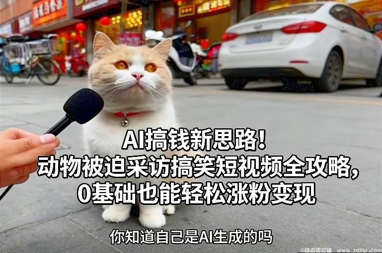 闲鱼引流-AI<a href="https://www.zdlhp.com/" class="seo-link">搞钱</a>新思路！动物被迫采访搞笑短视频全攻略，0基础也能轻松涨粉变现