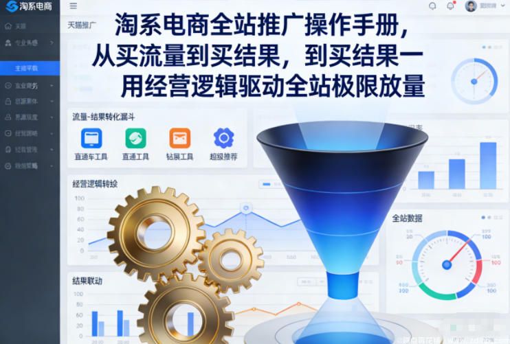 (图1) 闲鱼引流-淘系电商全站推广实操图解:经营逻辑驱动的流量转化模型示意图