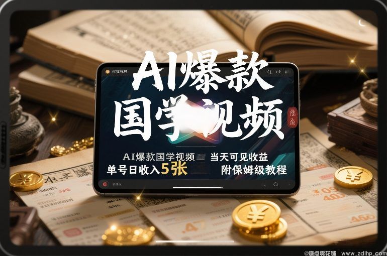 闲鱼引流-AI国学短视频实战案例：水墨风《道德经》解读视频在抖音获12.7万播放，评论区求教程