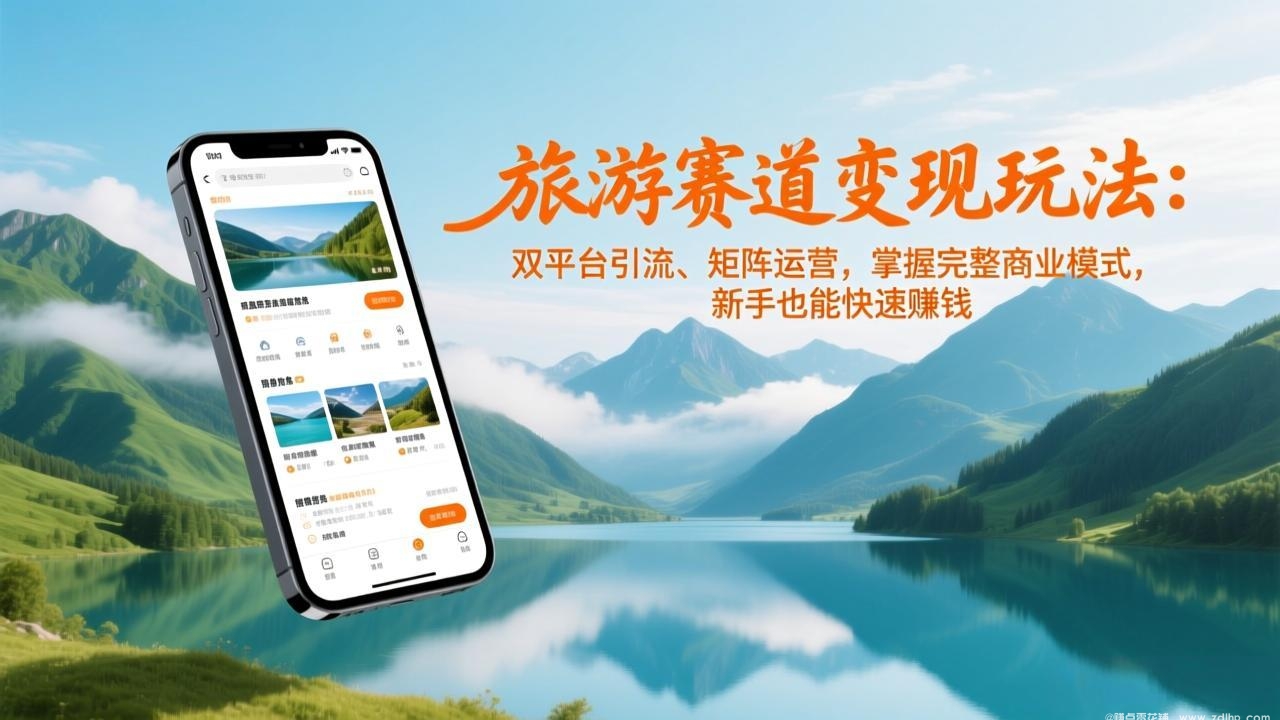 旅游赛道变现玩法：双平台引流、矩阵运营，掌握完整商业模式，新